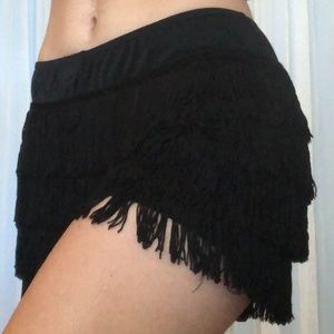 Dance shorts with fringe